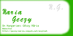 maria geczy business card