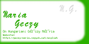 maria geczy business card